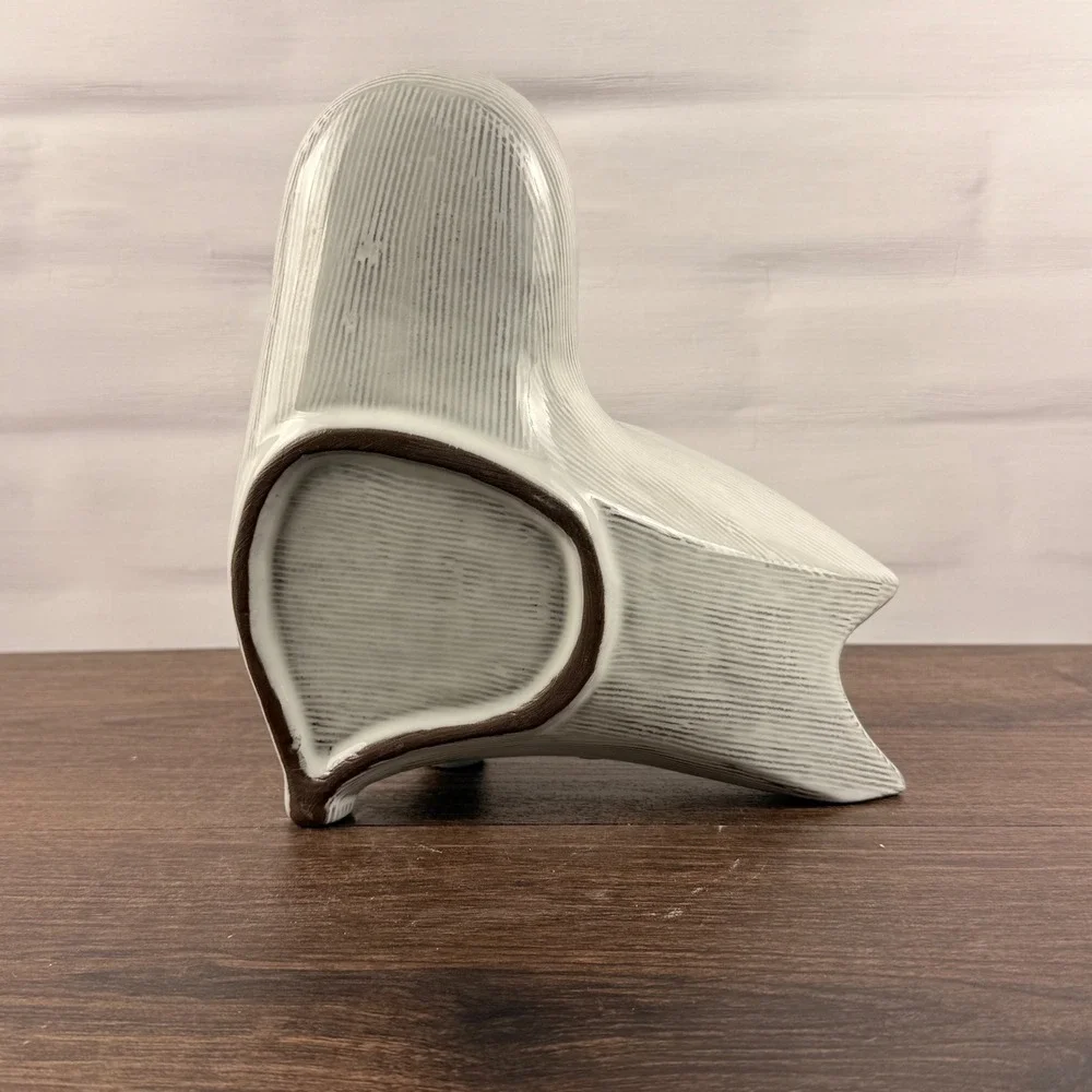 Jonathan Adler Glass Menagerie Barn Owl Sculpture Aquamarine Stoneware